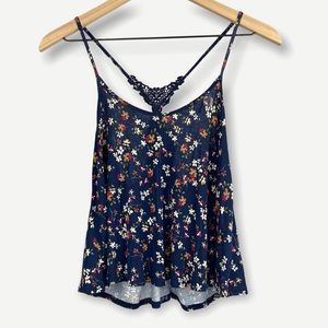 Flowy Cropped Sleeveless Floral Tank Top NWOT